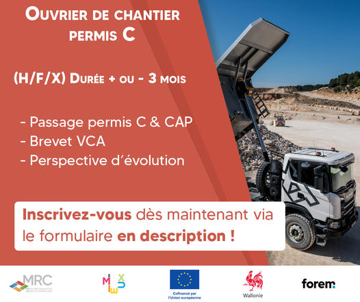 Formation ouvrier de chantier – Permis C